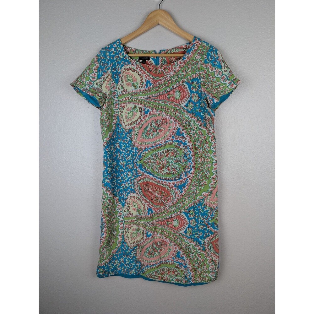 Talbots Silk Shift‎ Dress Women's Size 8 Seaside Paisley